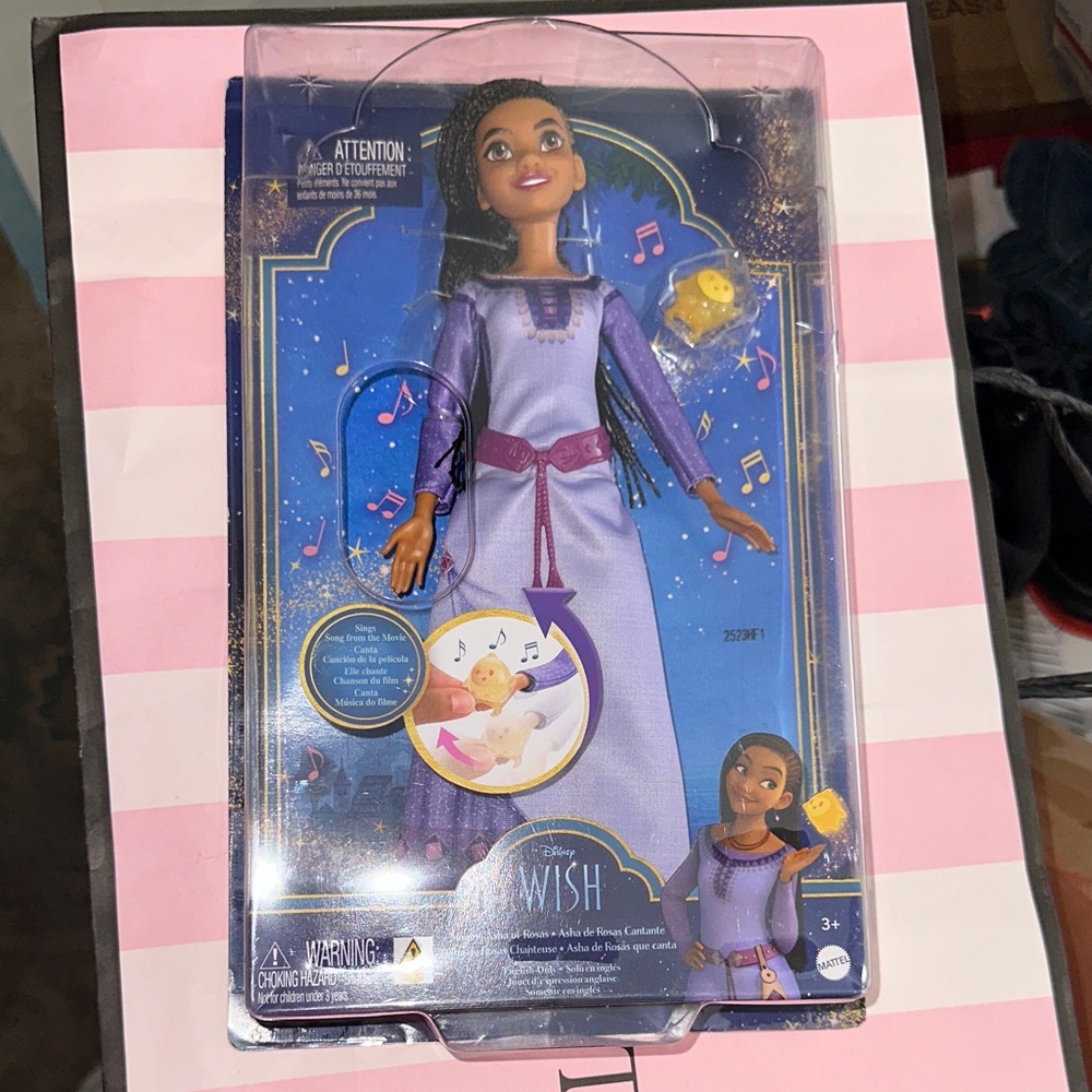 Asha From The Disney Movie Wish & She Sings The Song Purple Musical Doll in Box